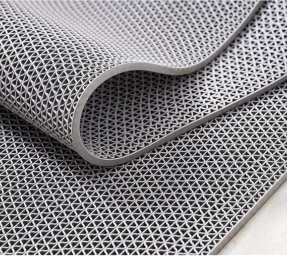 Non-Slip Drainage Floor Mat 300 x 90 cm Waterproof Rubber Mat, Grey