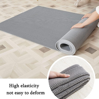 Non-Slip Drainage Floor Mat 300 x 90 cm Waterproof Rubber Mat, Grey